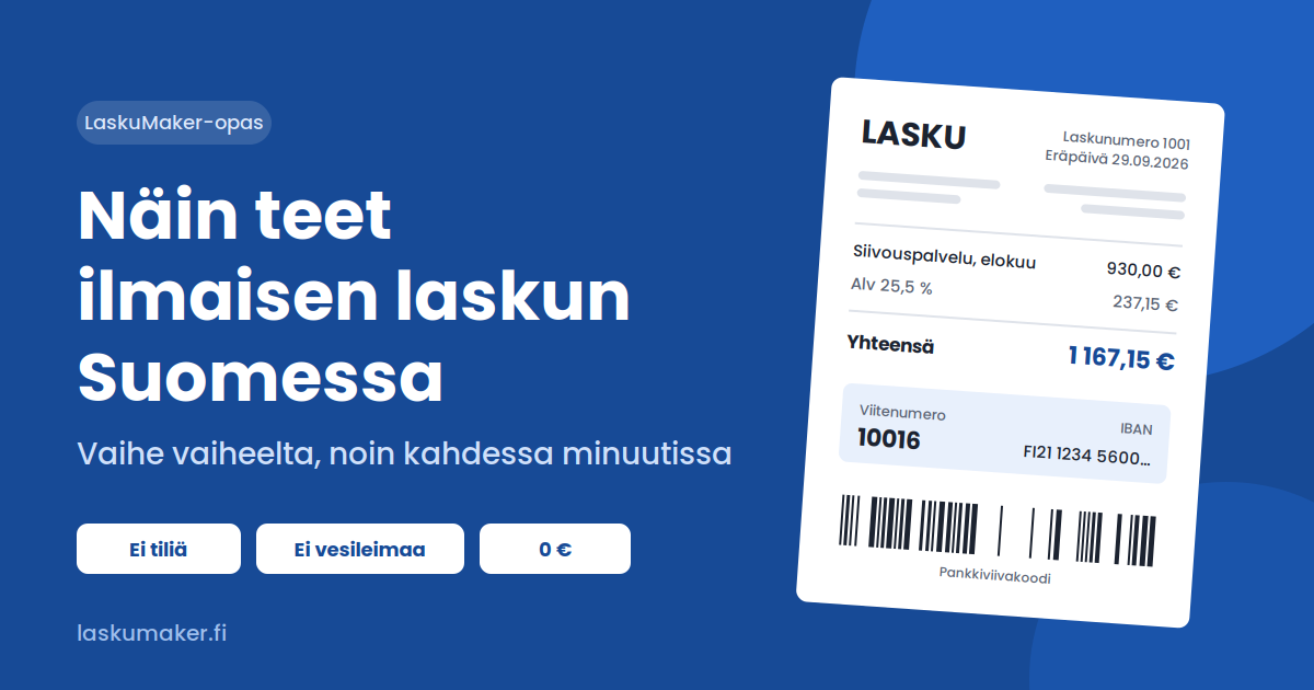 Näin teet ilmaisen laskun Suomessa – vaihe vaiheelta | LaskuMaker